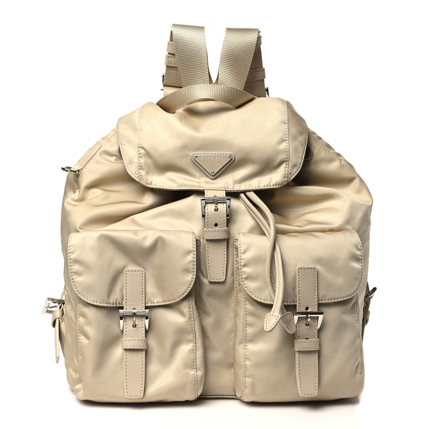 Nylon Saffiano Medium Backpack Deserto