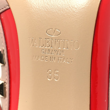Valentino Garavani Patent Nappa Rockstud Ankle Strap 100mm Pumps 35 Rouge Pur Poudre 7 of 9