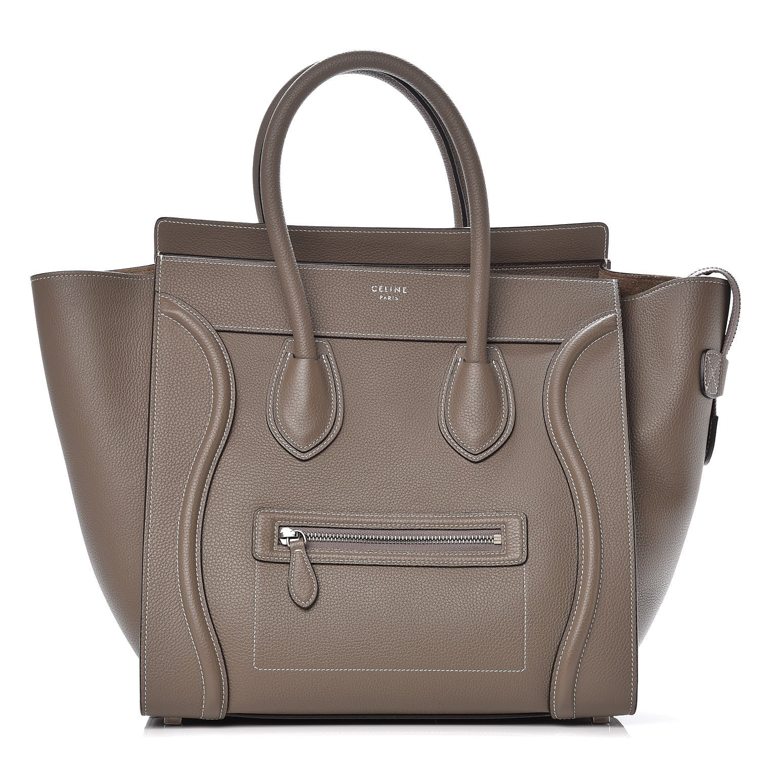 Celine Drummed Calfskin Mini Luggage Souris 1 of 8