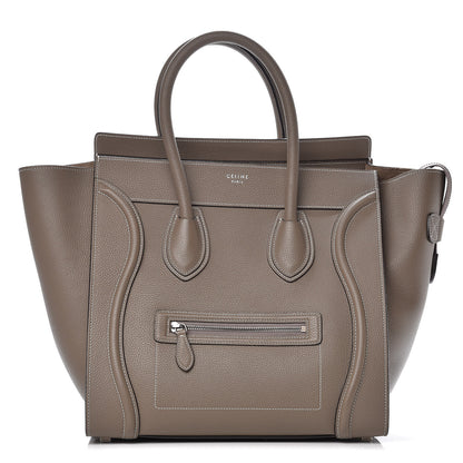 Celine Drummed Calfskin Mini Luggage Souris 1 of 8