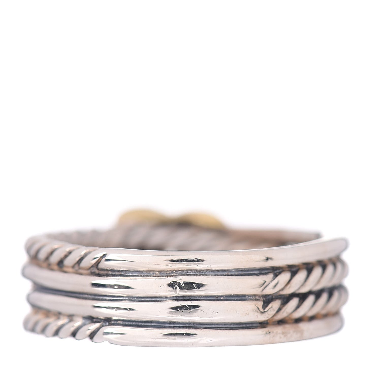 Sterling Silver 18K Yellow Gold 6mm X Crossover Ring 54 6.75