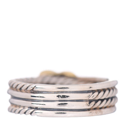 David Yurman Sterling Silver 18K Yellow Gold 6mm X Crossover Ring 54 6.75 4 of 5