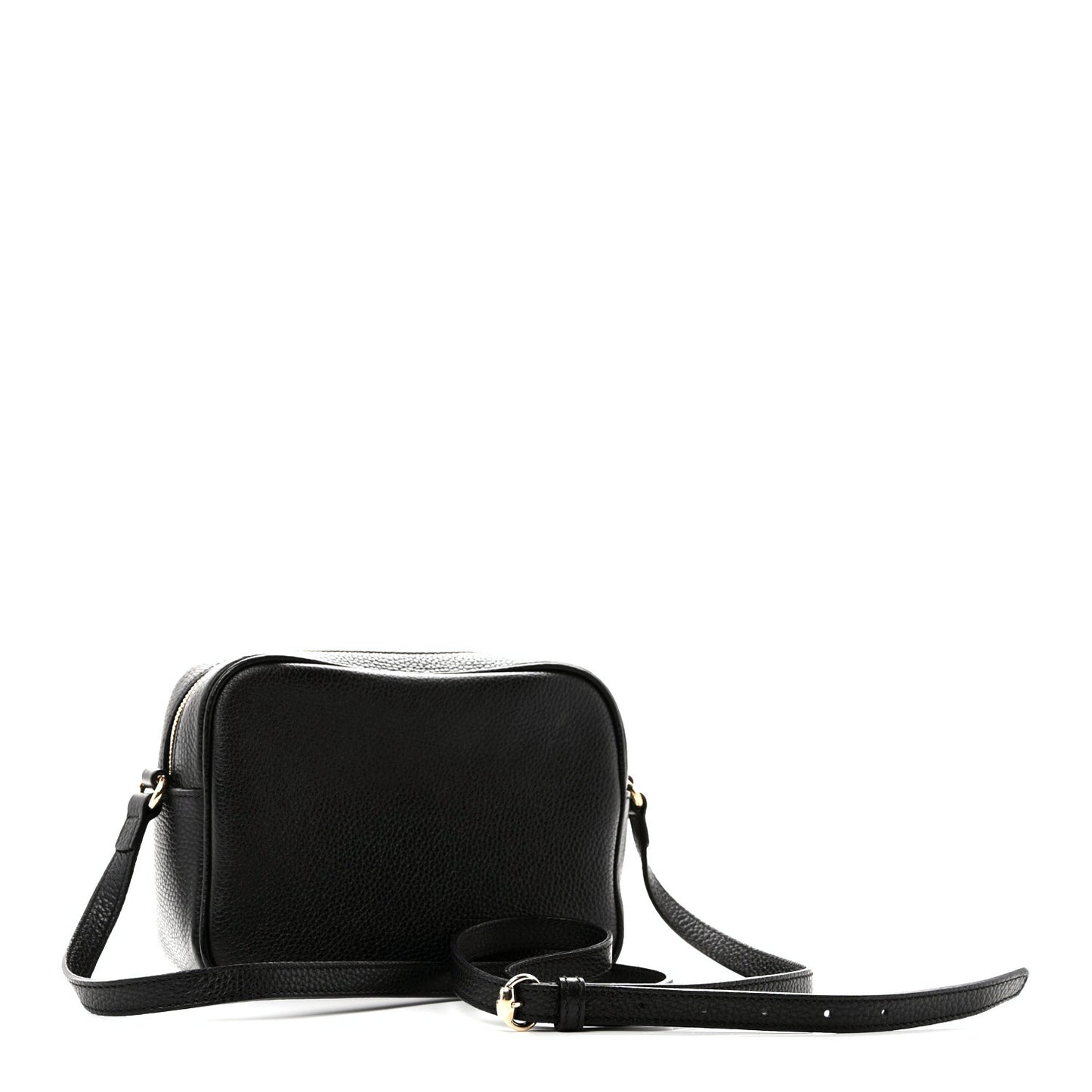Pebbled Calfskin Small Soho Disco Bag Black