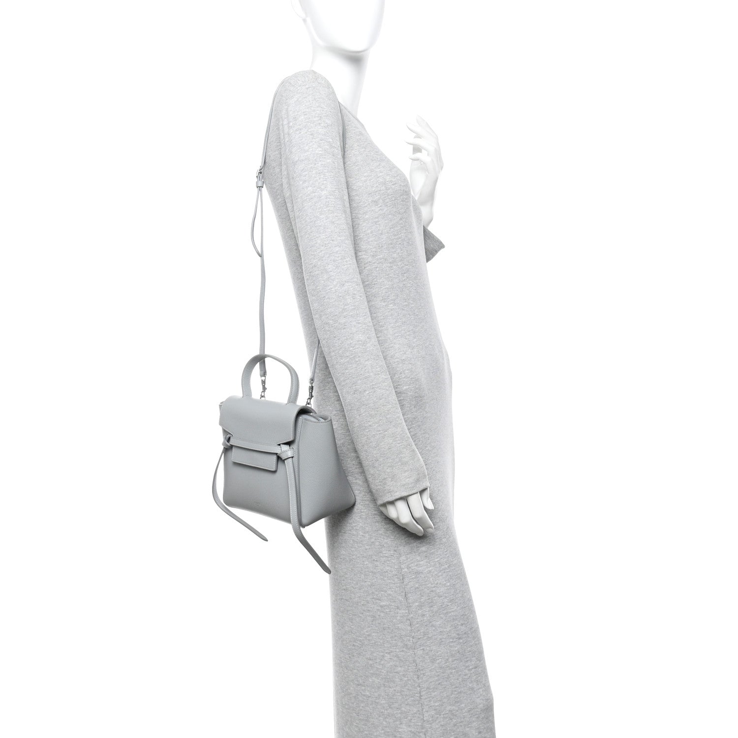 Celine Grained Calfskin Nano Belt Bag Mineral 2 of 14