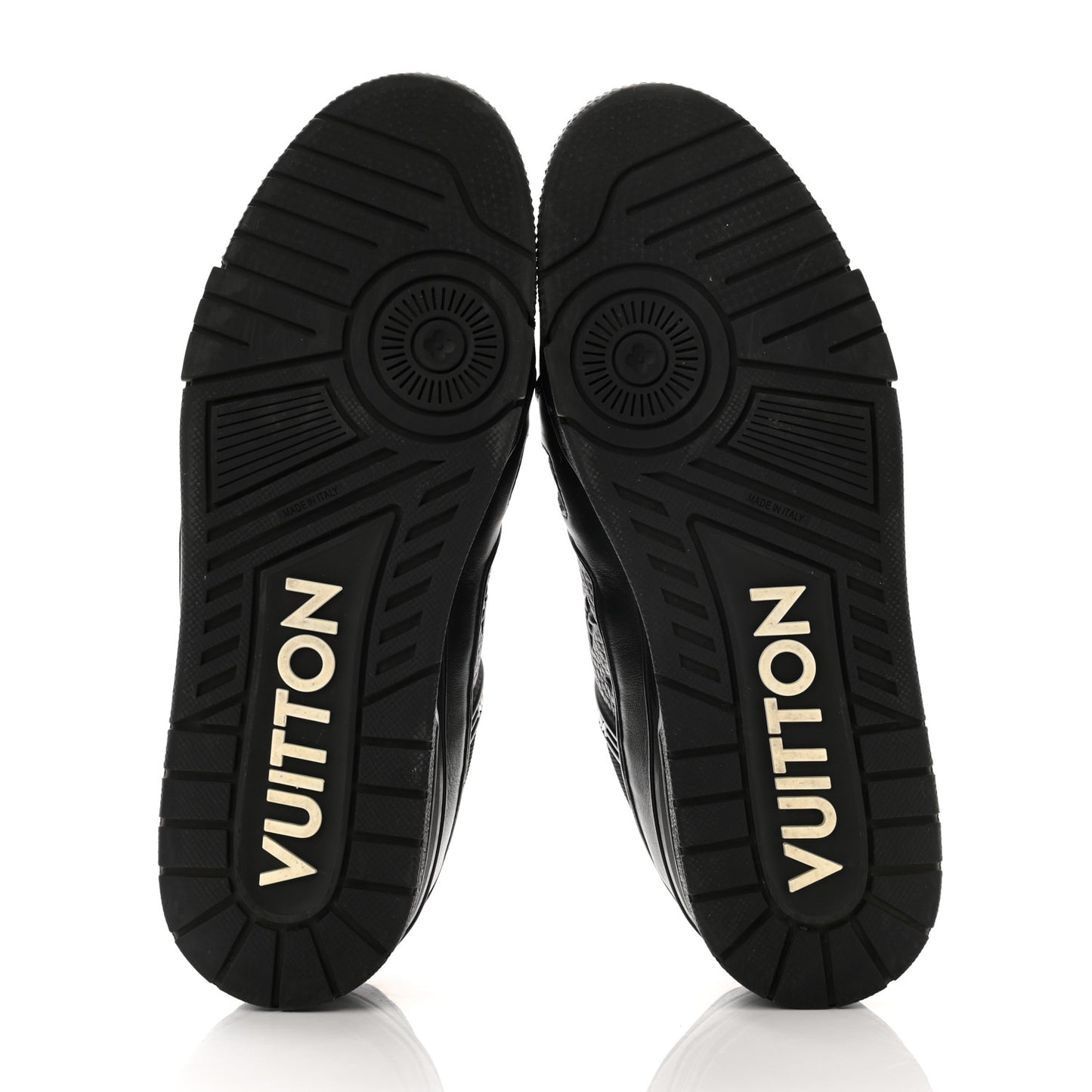 Calfskin Monogram Mens LV Trainer Sneakers 9 Black