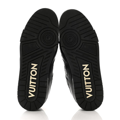 Louis Vuitton Calfskin Monogram Mens LV Trainer Sneakers 9 Black 5 of 9