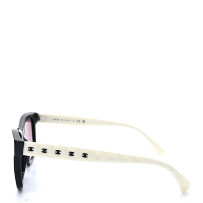 Chanel Acetate Quilted CC Square Sunglasses 5484 White Black 3 of 8