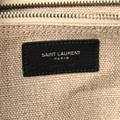 Saint Laurent Linen Calfskin Rive Gauche Tote Optic White 6 of 10