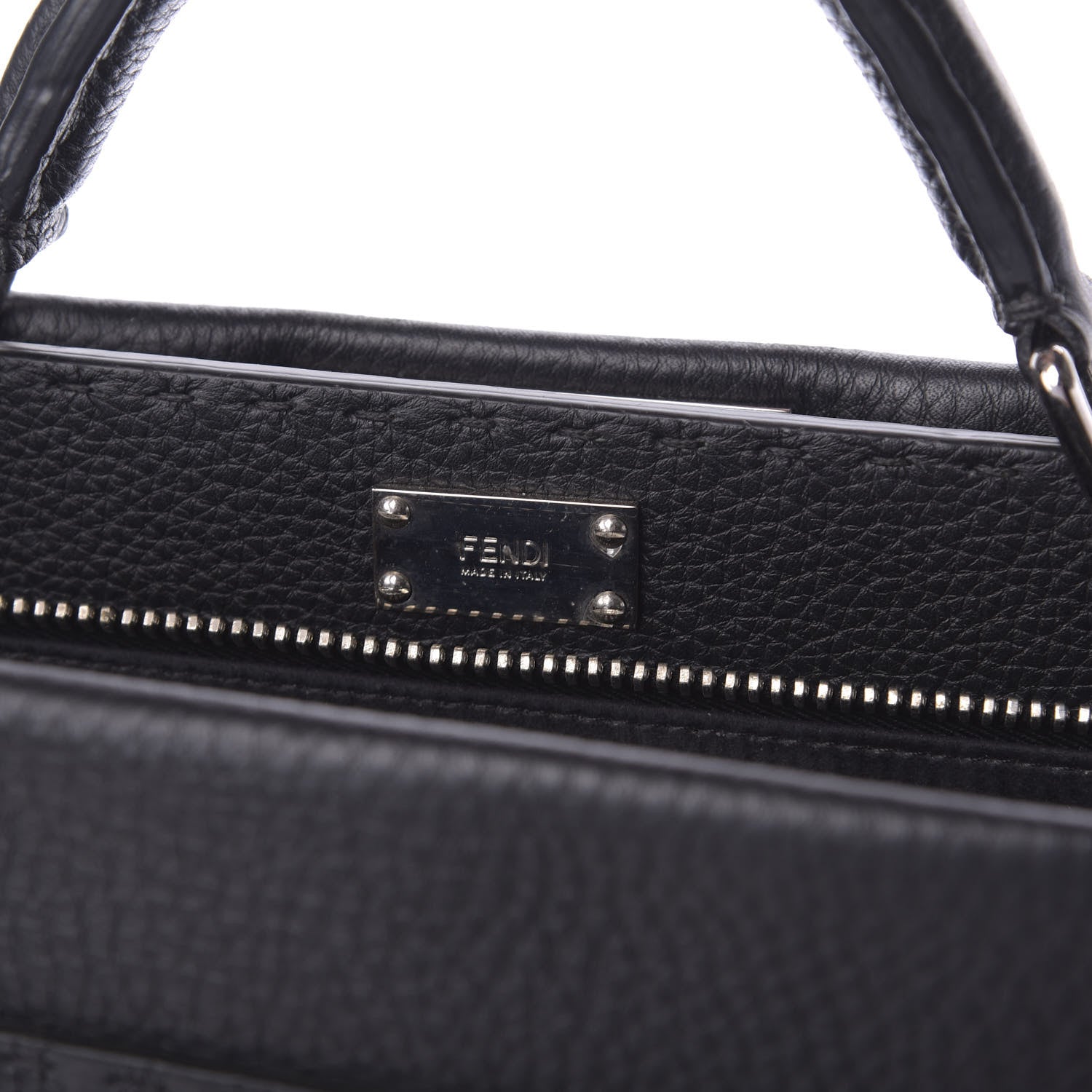 Fendi Cuoio Romano Selleria Monster Eyes Inlay Large Mens Peekaboo Iconic Essential Satchel Black Sunflower 10 of 13