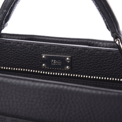 Fendi Cuoio Romano Selleria Monster Eyes Inlay Large Mens Peekaboo Iconic Essential Satchel Black Sunflower 10 of 13