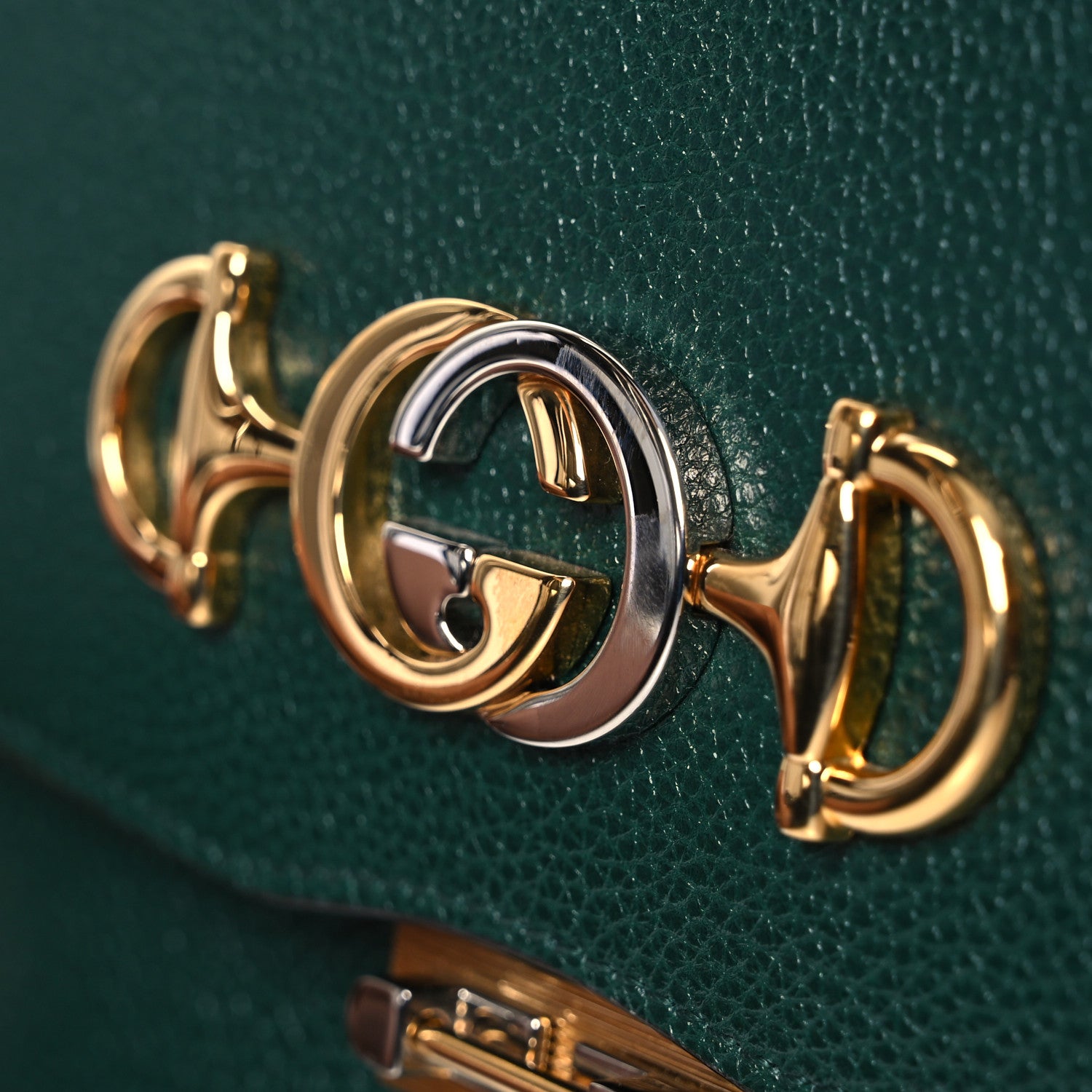 Gucci Grainy Calfskin Small Zumi Shoulder Bag Vintage Green 14 of 15