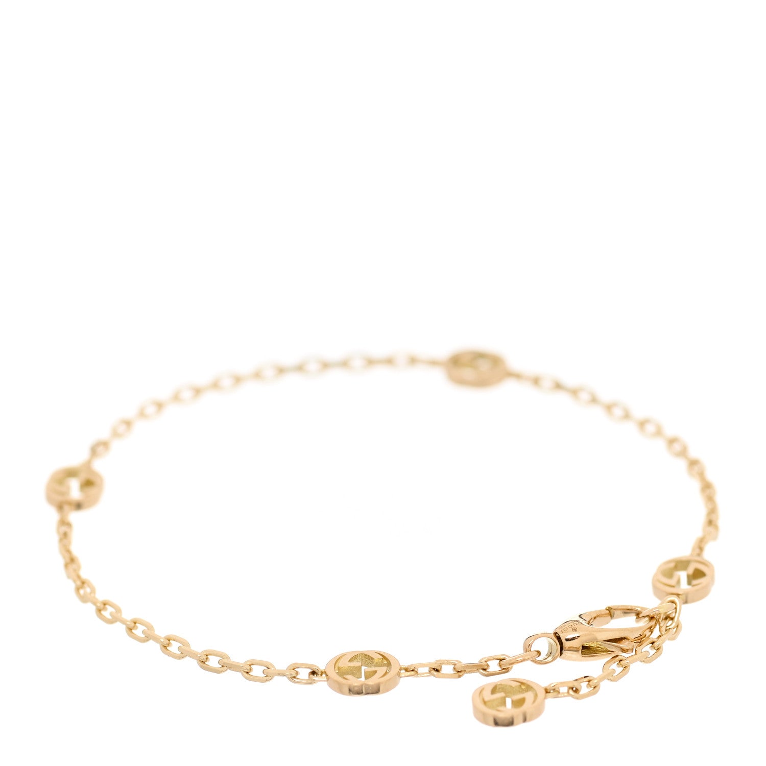 Gucci 18K Yellow Gold Interlocking G Chain Bracelet 2 of 5
