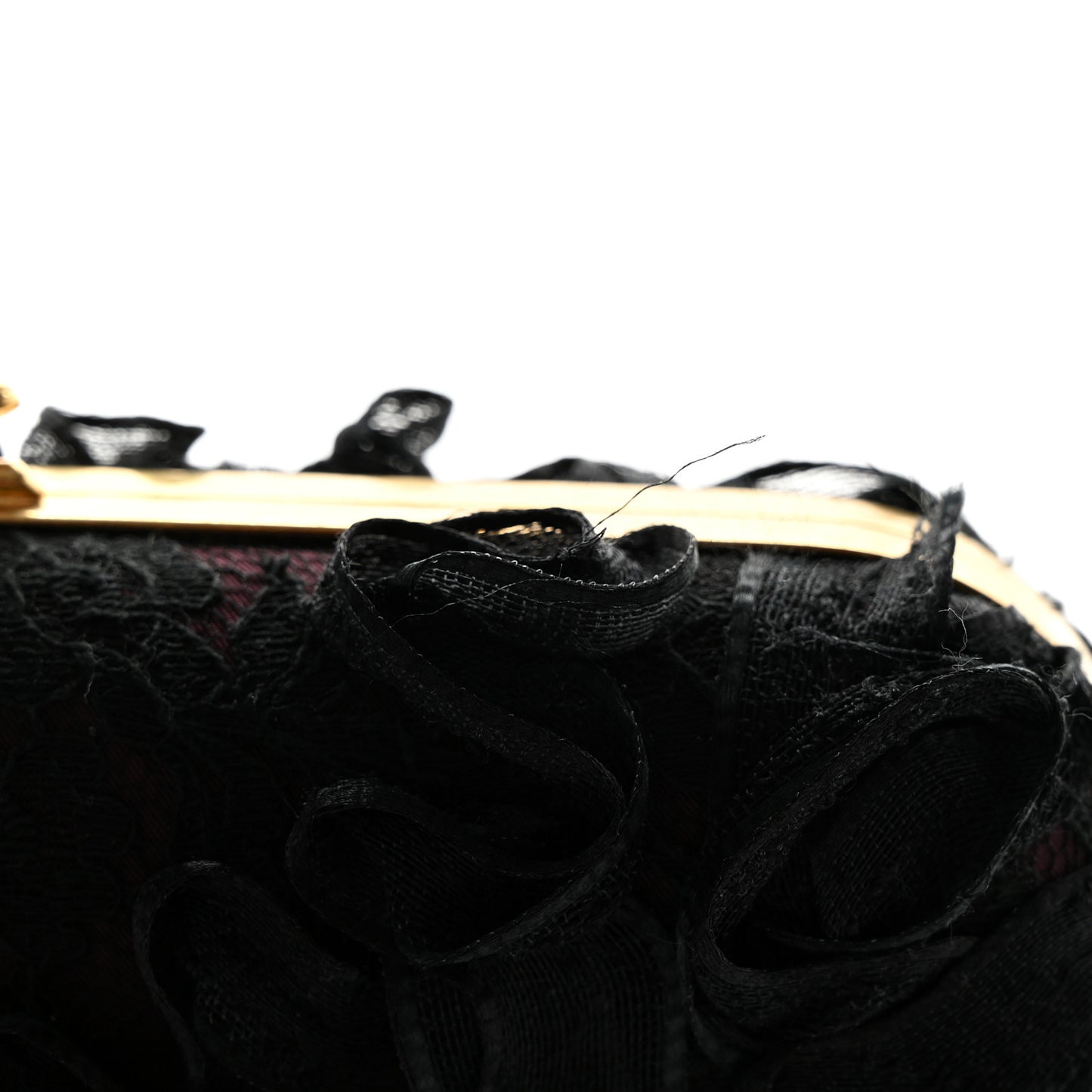 Lace Twin Skull Box Clutch Black Pink
