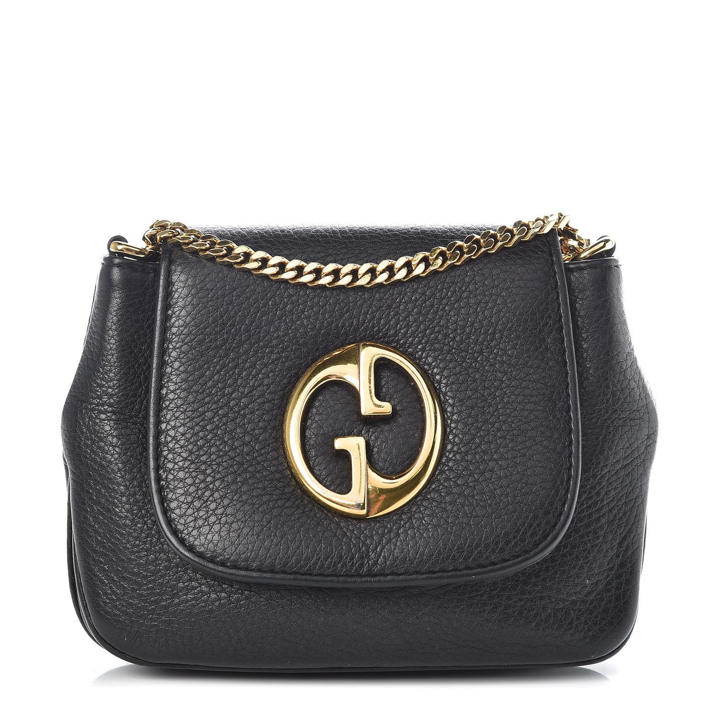 Pebbled Calfskin Small 1973 Chain Shoulder Bag Black