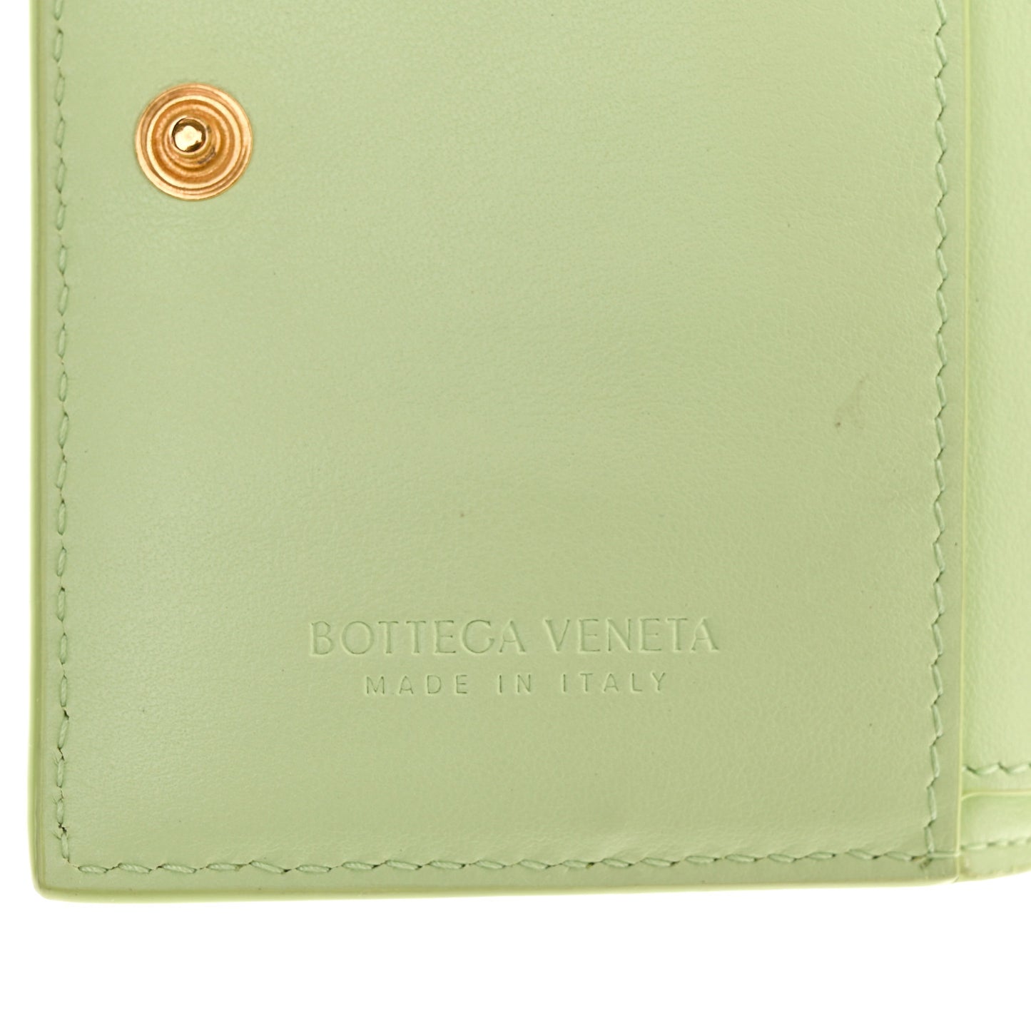 Nappa Intrecciato Small Bi-Fold Zip Wallet Fennel