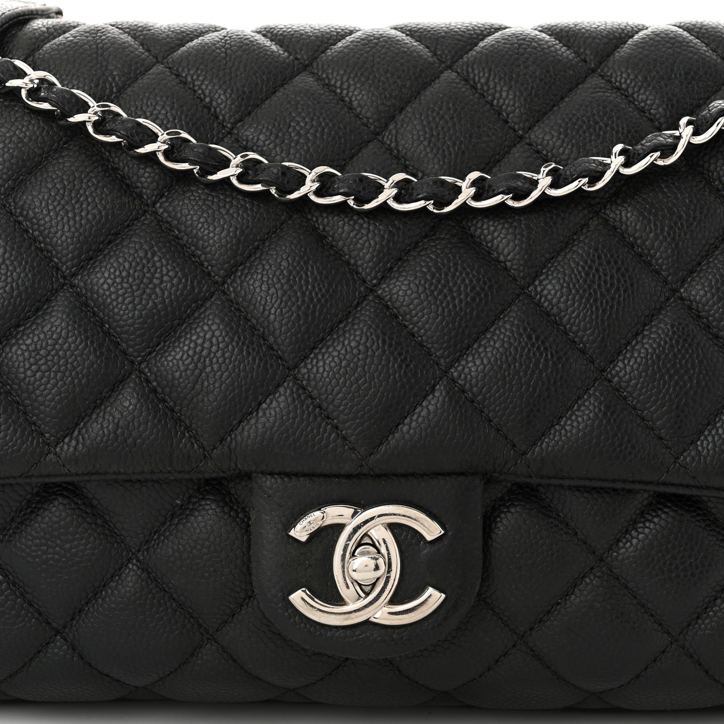 Caviar Quilted Jumbo Easy Flap Black
