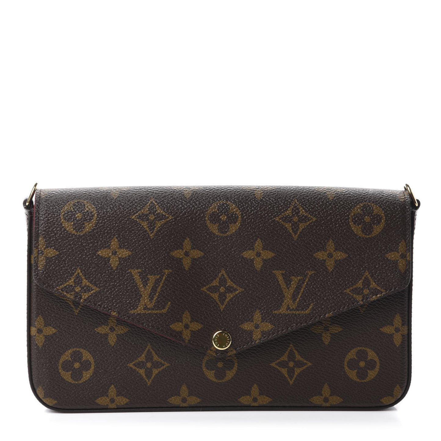 Monogram Pochette Felicie Chain Wallet Fuchsia
