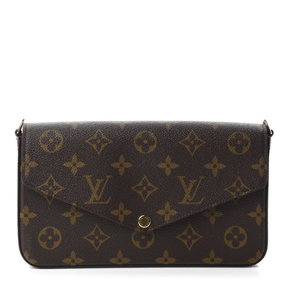 Louis Vuitton Monogram Pochette Felicie Chain Wallet Fuchsia 1 of 10
