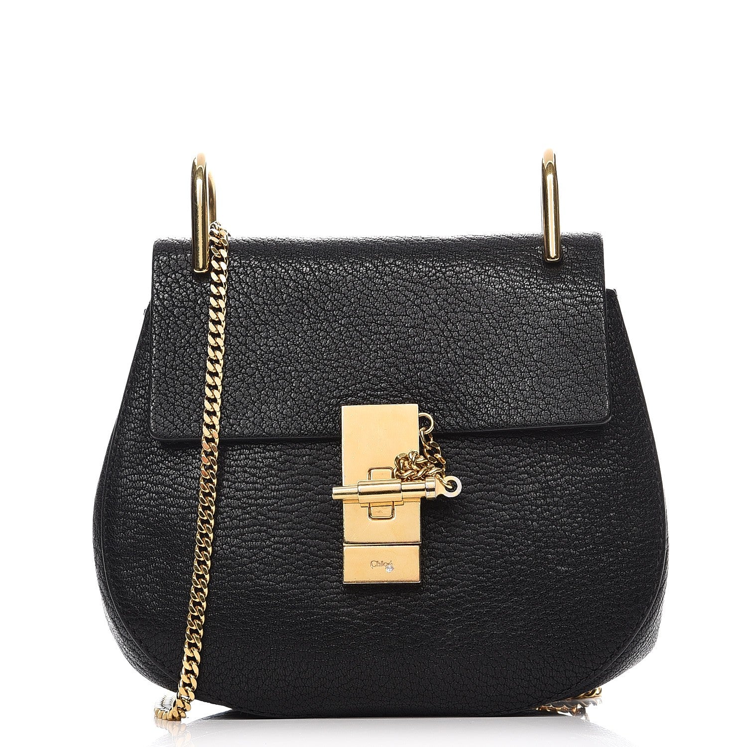 Chloe Grained Lambskin Mini Drew Shoulder Bag Black 1 of 12