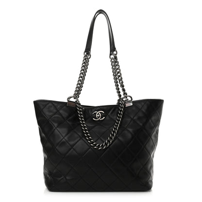 Chanel Calfskin Quilted Large Shopping In Chains Tote Black 1 of 11
