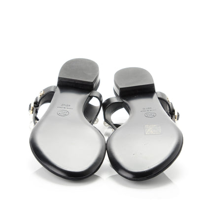 Chanel Lambskin Pearl Thong Sandals 40.5 Black 5 of 7