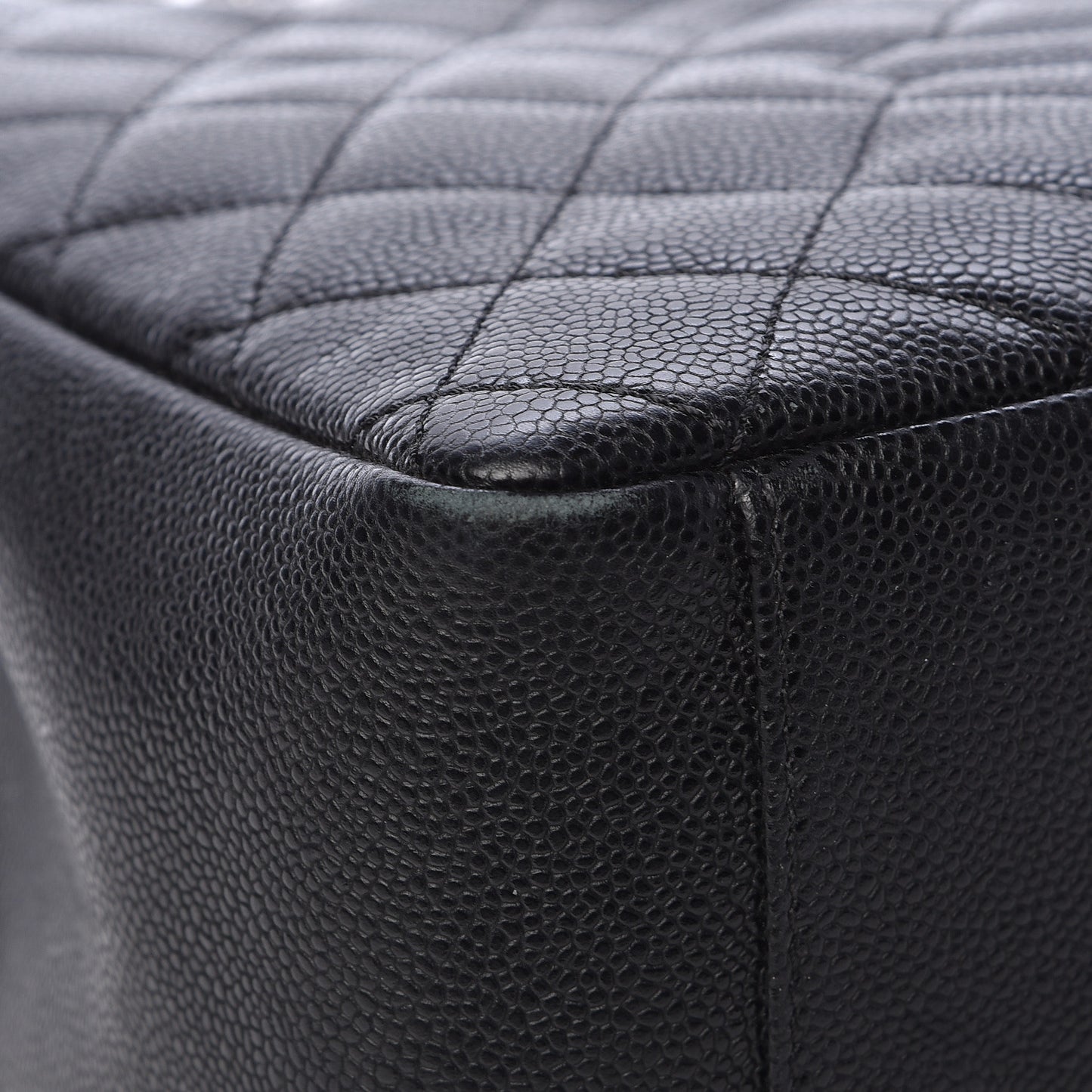 Caviar Quilted Grand Shopping Tote GST Black