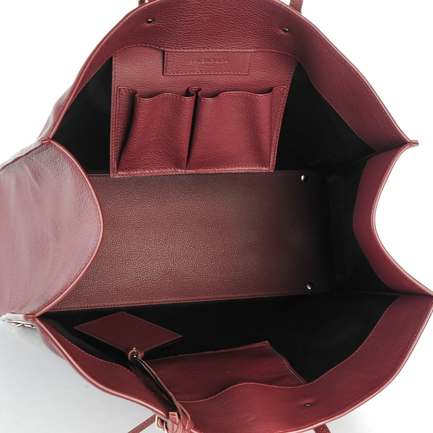 Balenciaga Grained Calfskin Gold Metallic Edge Hardware Papier A4 Tote Bordeaux 5 of 7