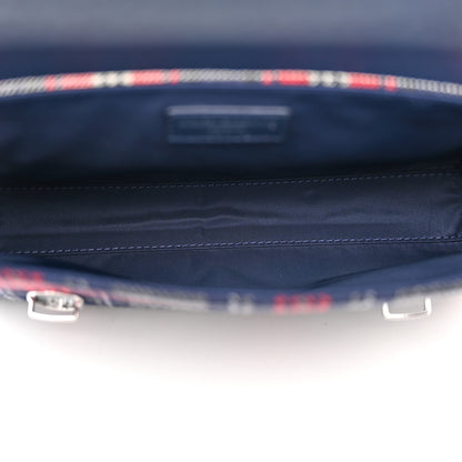 Dolce & Gabbana Wool Calfskin Tartan Kids Satchel Blue Red Multicolor 5 of 10