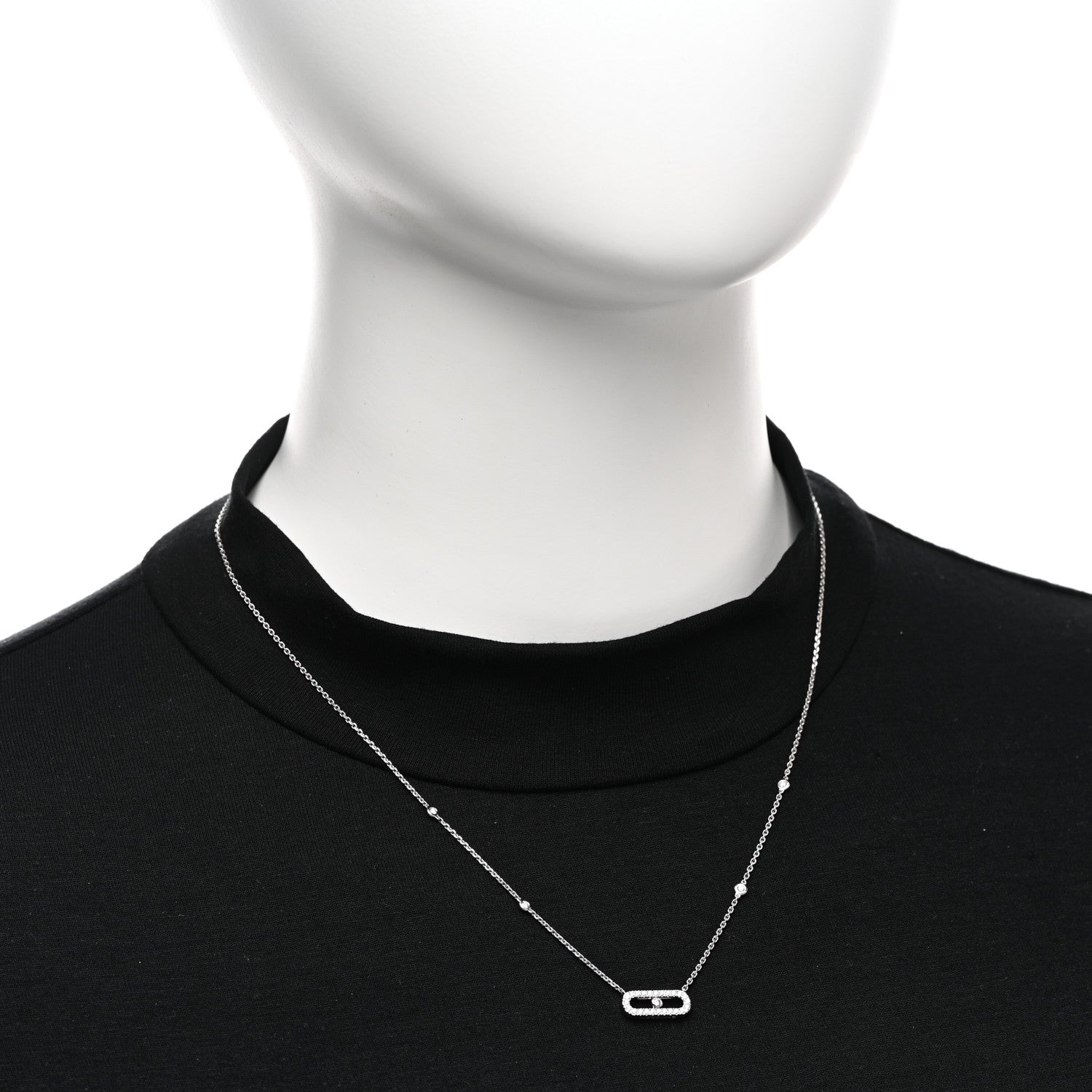Messika 18K White Gold Diamond Move Uno Necklace 2 of 5