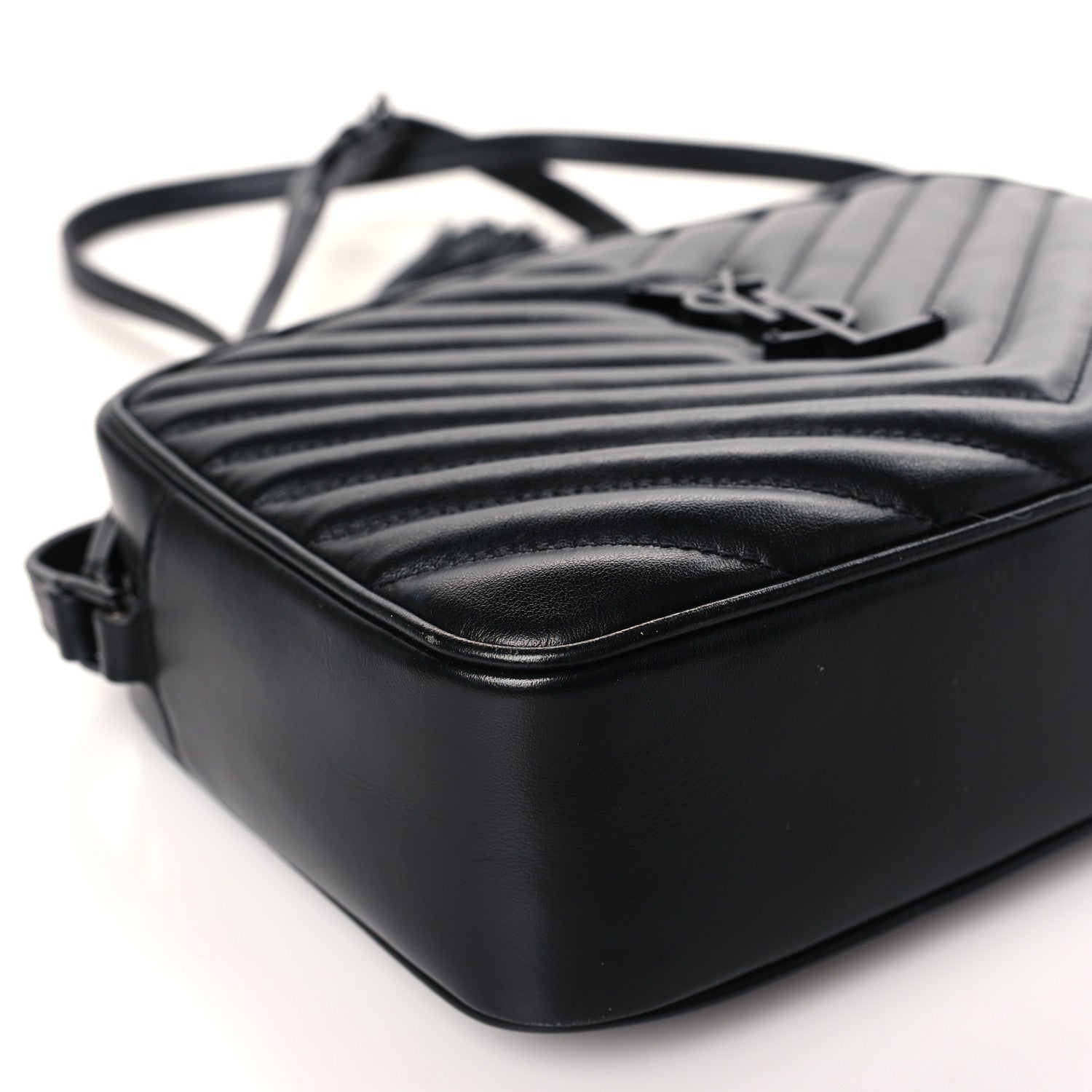 Saint Laurent Calfskin Matelasse Monogram Monochrome Lou Camera Bag Black 8 of 9