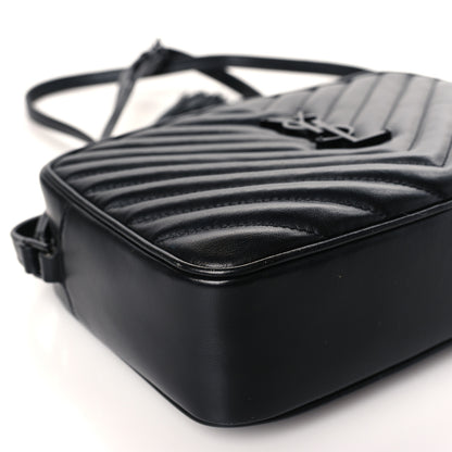 Saint Laurent Calfskin Matelasse Monogram Monochrome Lou Camera Bag Black 8 of 9