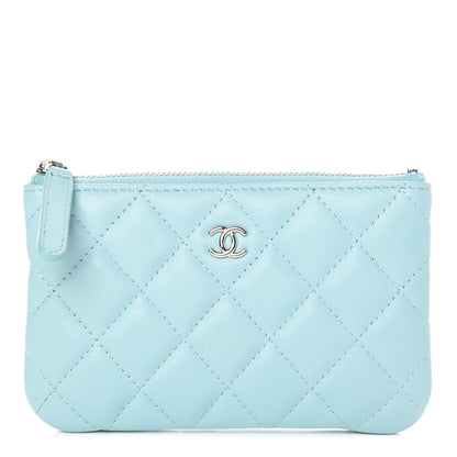 Chanel Lambskin Quilted Small Cosmetic Case Light Blue 1 of 9