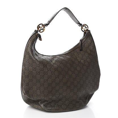 Gucci Guccissima Large GG Twins Hobo Olive Green 2 of 13