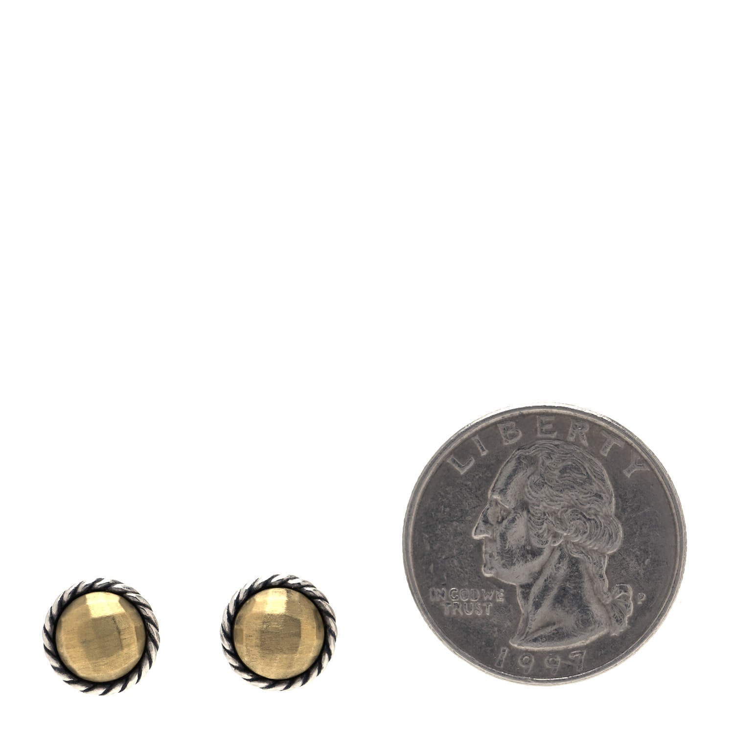 David Yurman Sterling Silver 18K Yellow Gold Chatelaine Earrings 4 of 8