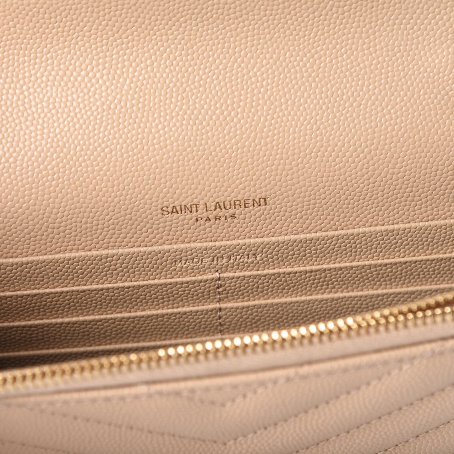 Grain De Poudre Matelasse Chevron Monogram Envelope Chain Wallet Nude Powder