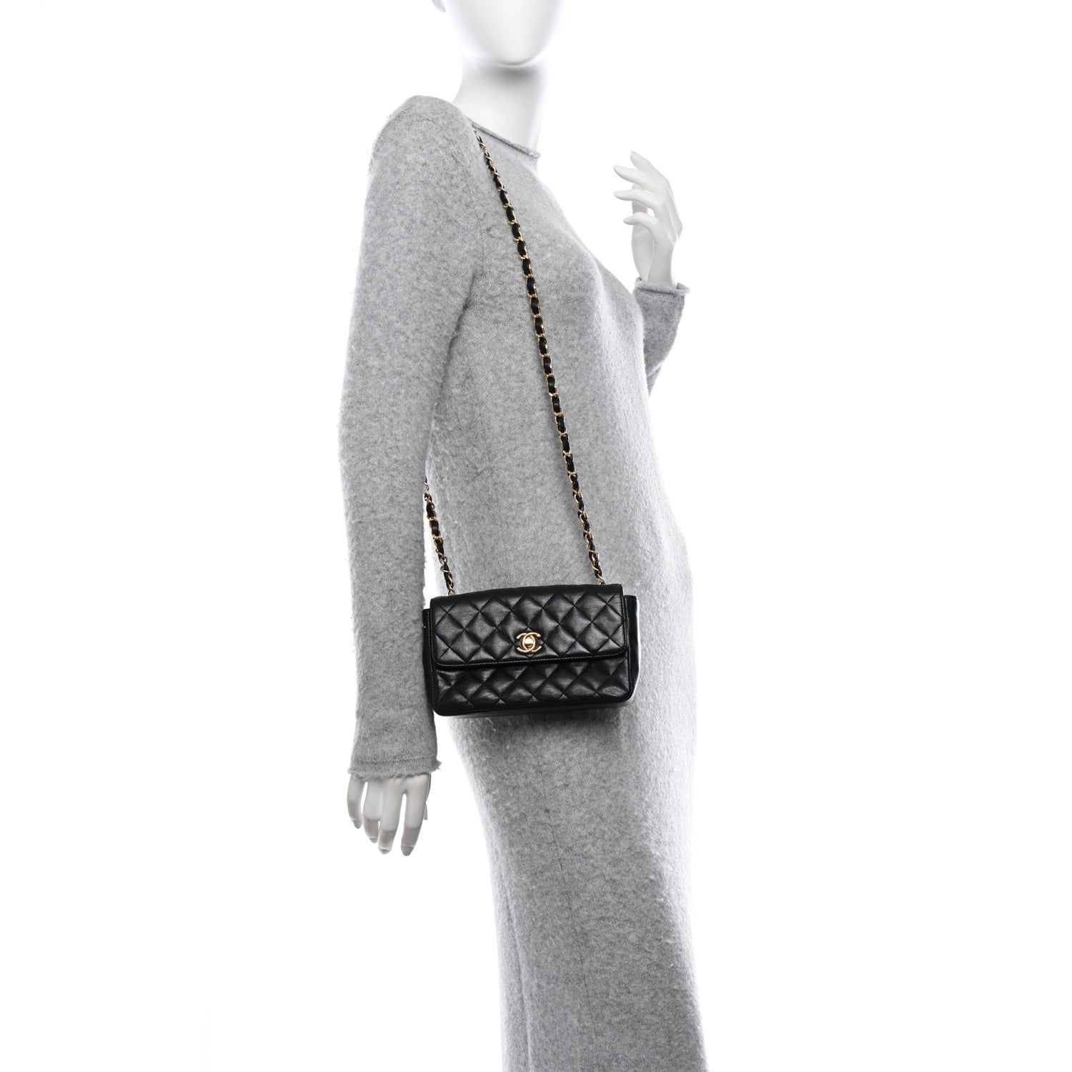 Chanel Lambskin Quilted Mini Rectangular Flap Black 2 of 15