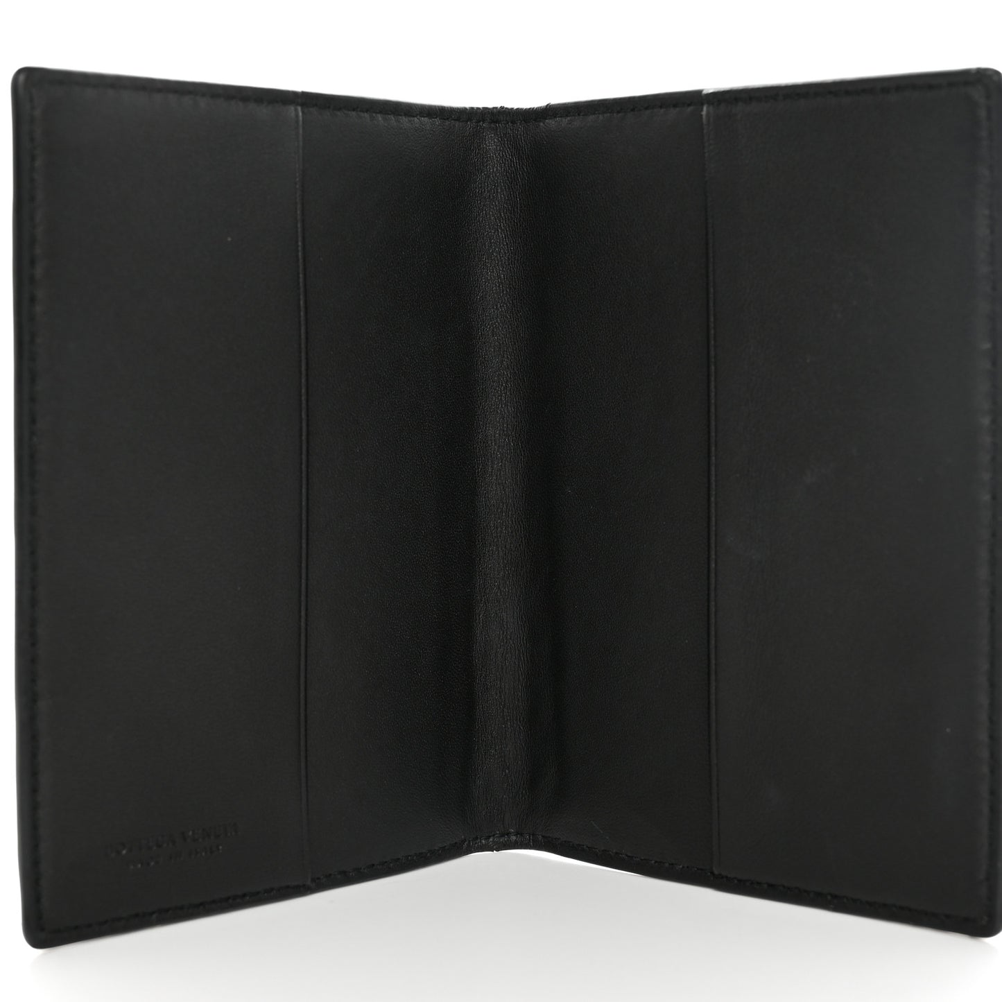 Nappa Intrecciato Passport Case Black
