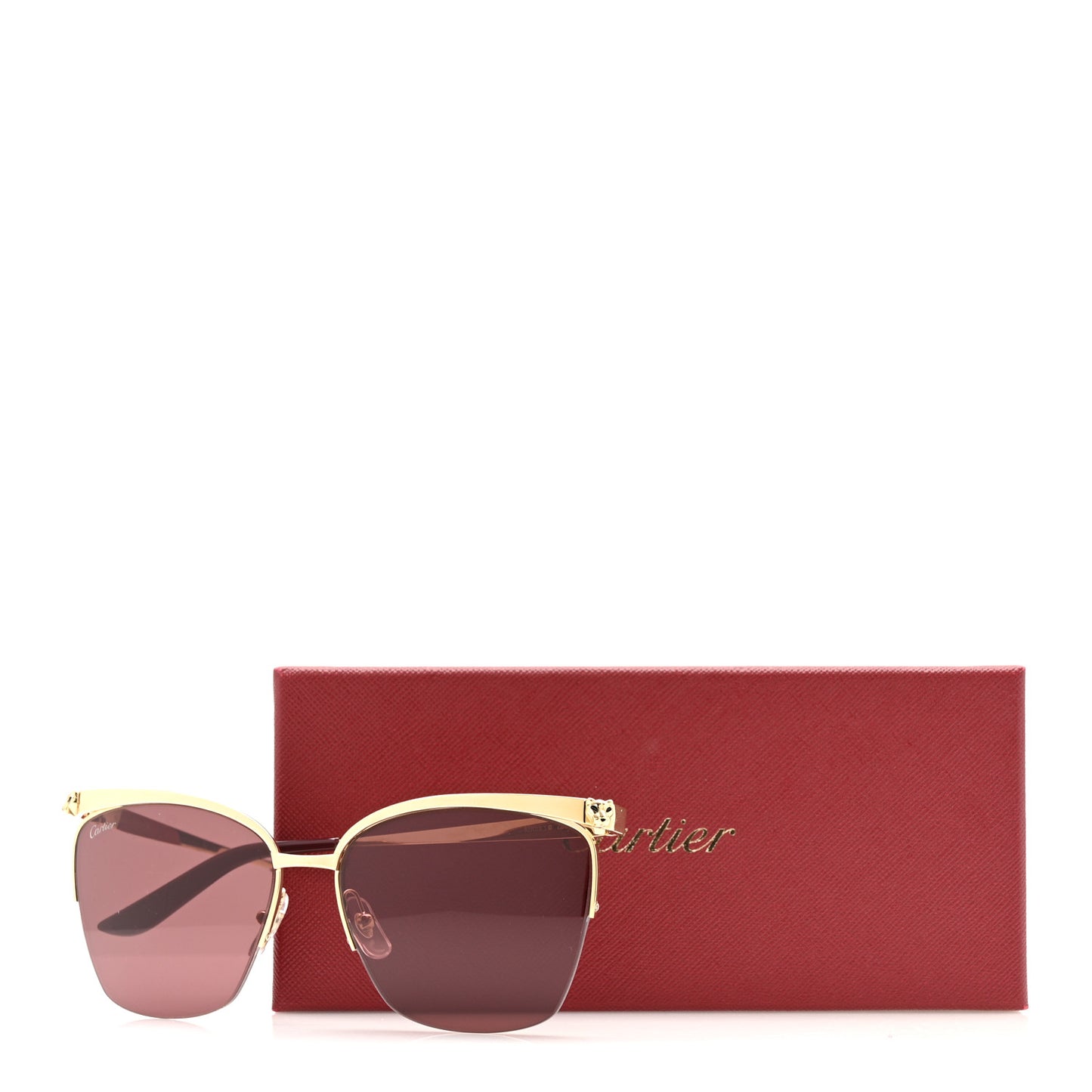 Panthere De Cartier Cat Eye Sunglasses Gold
