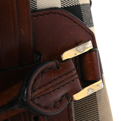 Burberry House Check Bridle Calfskin Medium Alchester Bowling Bag Dark Tan 19 of 20