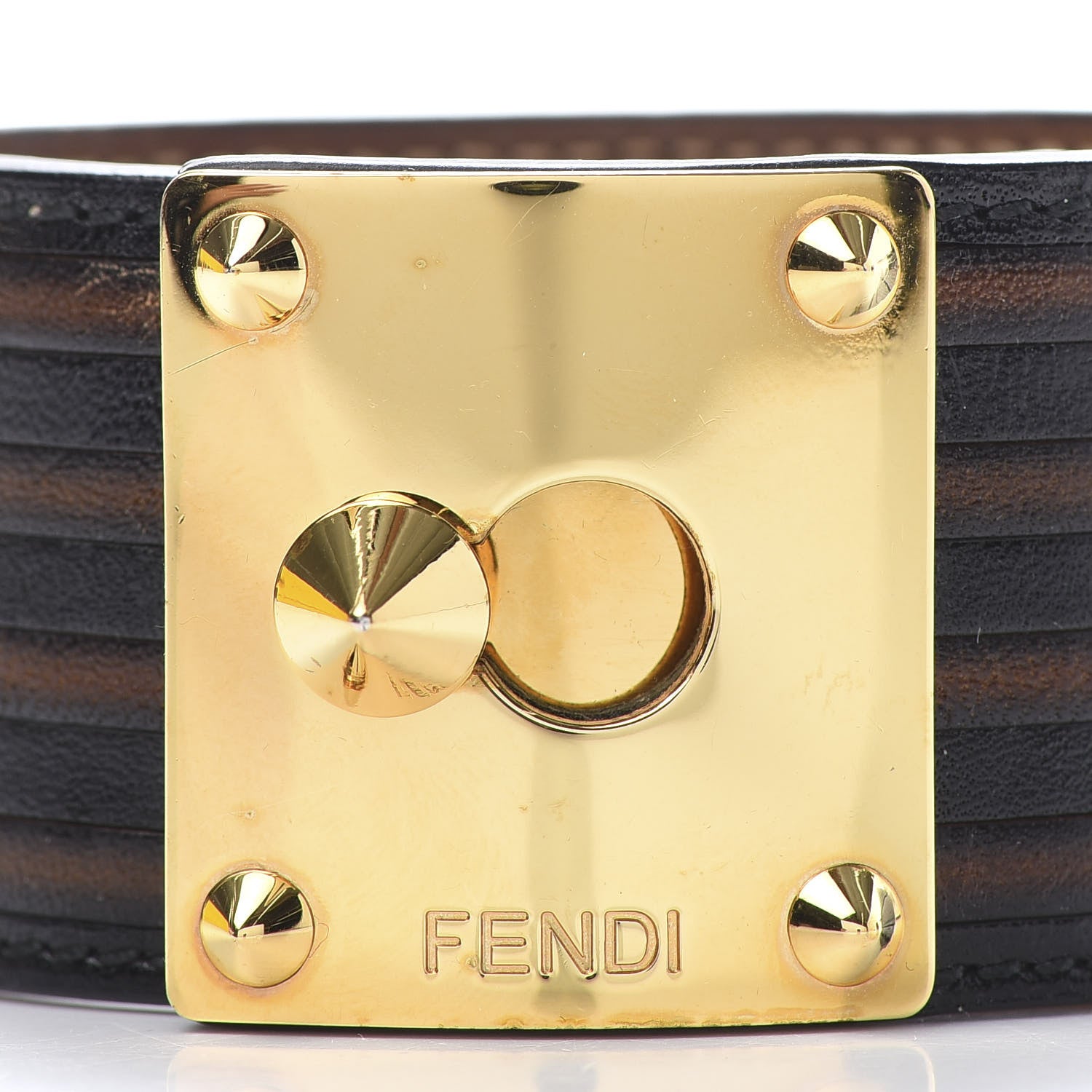 Fendi Nappa Goldmine Cuff Tobacco Black 6 of 7