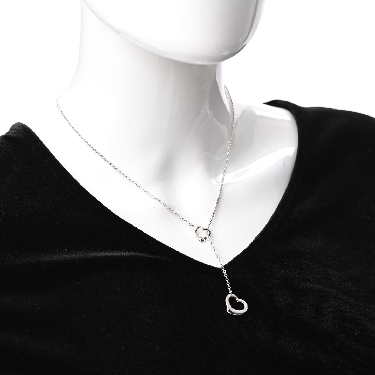 Sterling Silver Elsa Peretti Open Heart Lariat Necklace