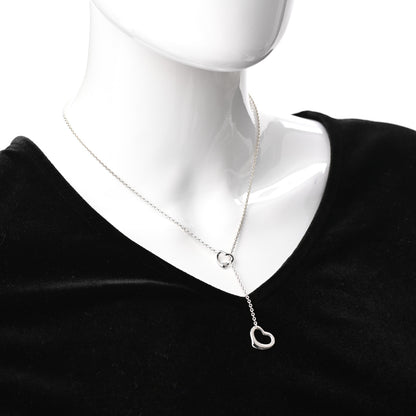 Tiffany Sterling Silver Elsa Peretti Open Heart Lariat Necklace 2 of 6