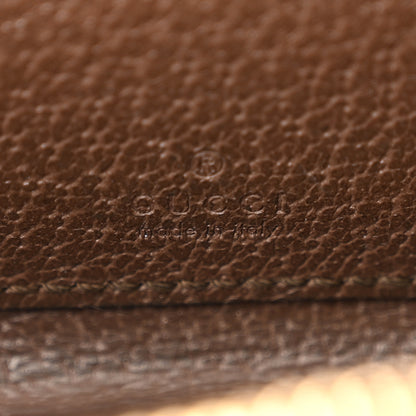 Gucci GG Supreme Monogram Textured Dollar Calfskin Web Ophidia Zip Around Card Case Wallet Beige Ebony New Acero 6 of 7