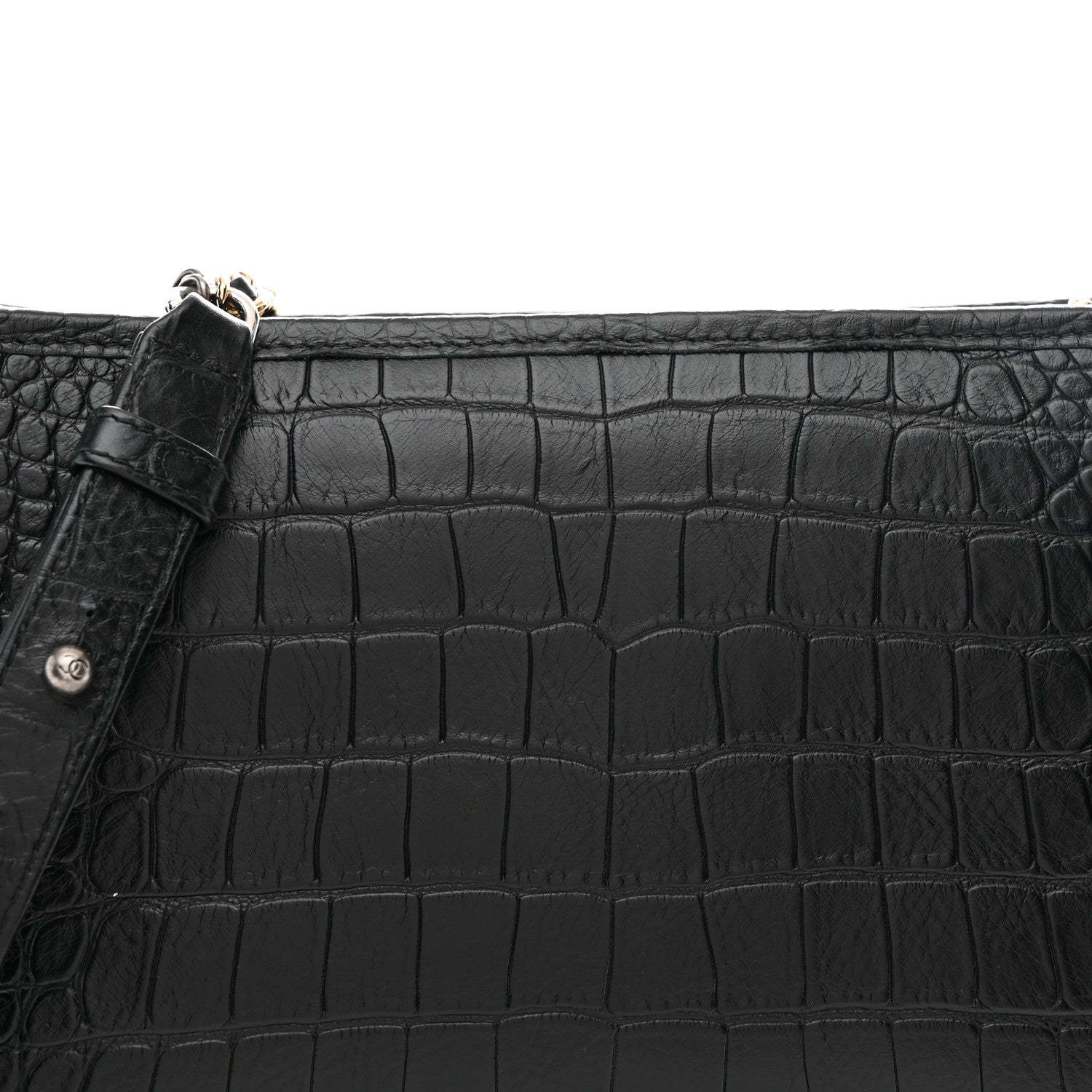 Chanel Crocodile Embossed Calfskin Medium Gabrielle Cocodile Hobo Black 8 of 10