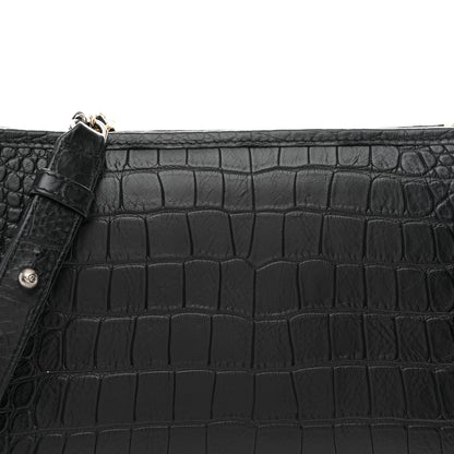 Chanel Crocodile Embossed Calfskin Medium Gabrielle Cocodile Hobo Black 8 of 10