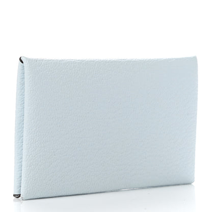Hermes Chevre Mysore Calvi Card Case Bleu Brume 3 of 8