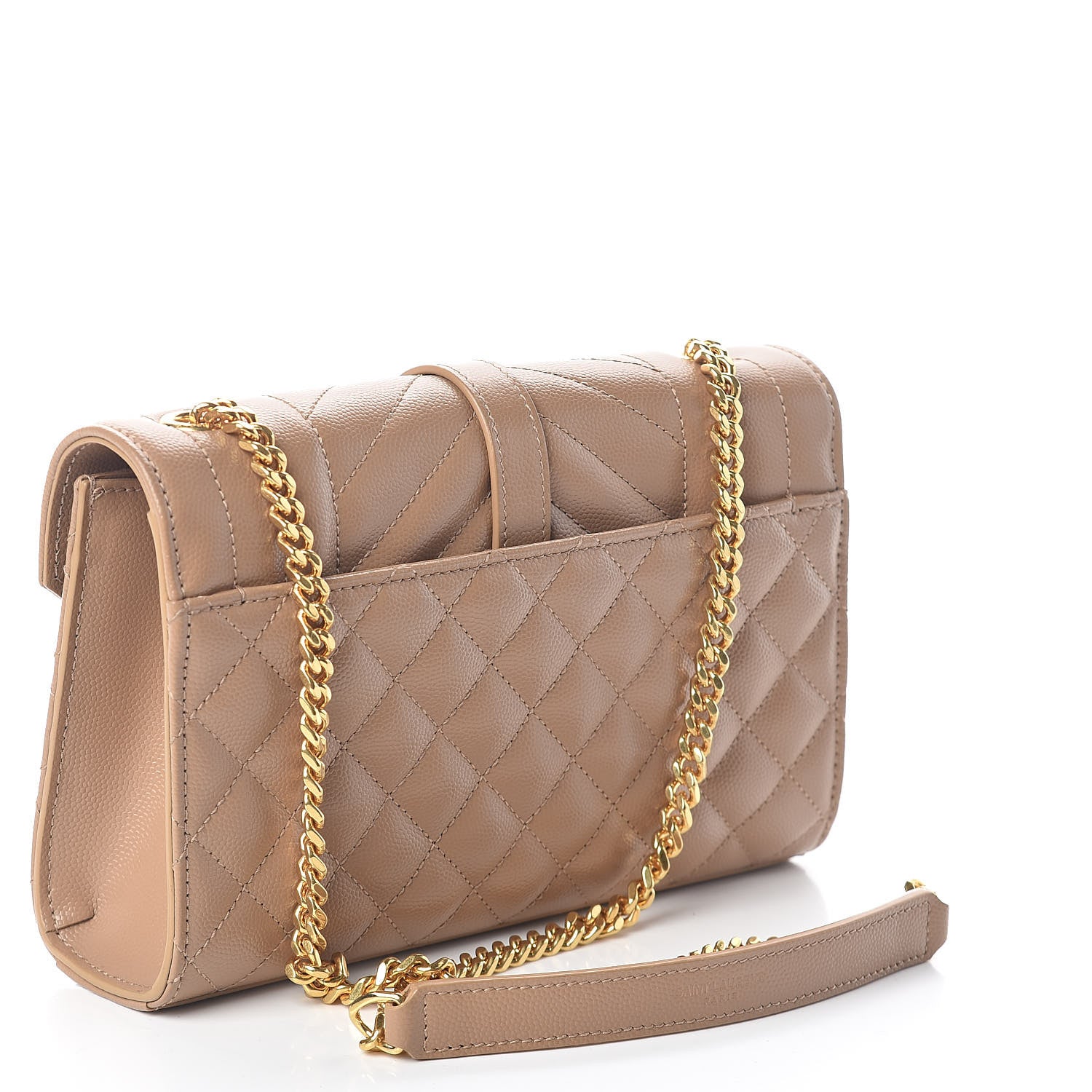 Saint Laurent Grain De Poudre Textured Mixed Matelasse Triquilt Small Monogram Satchel Cork 3 of 9