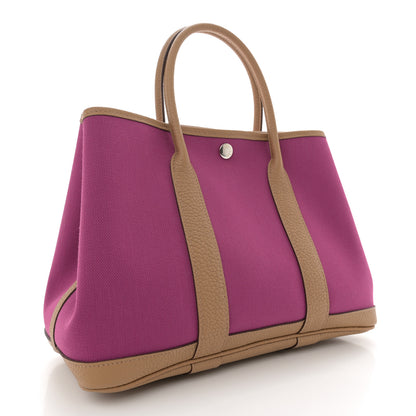 Hermes Toile Militaire Vache Country Garden Party 30 TPM Rose Pourpre Biscuit 3 of 11