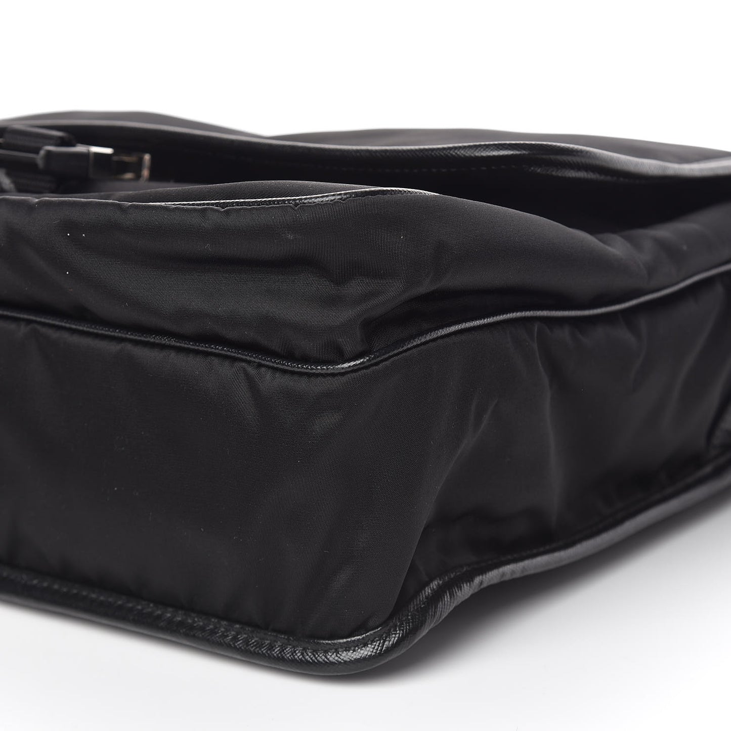 Tessuto Nylon Saffiano Messenger Satchel Black