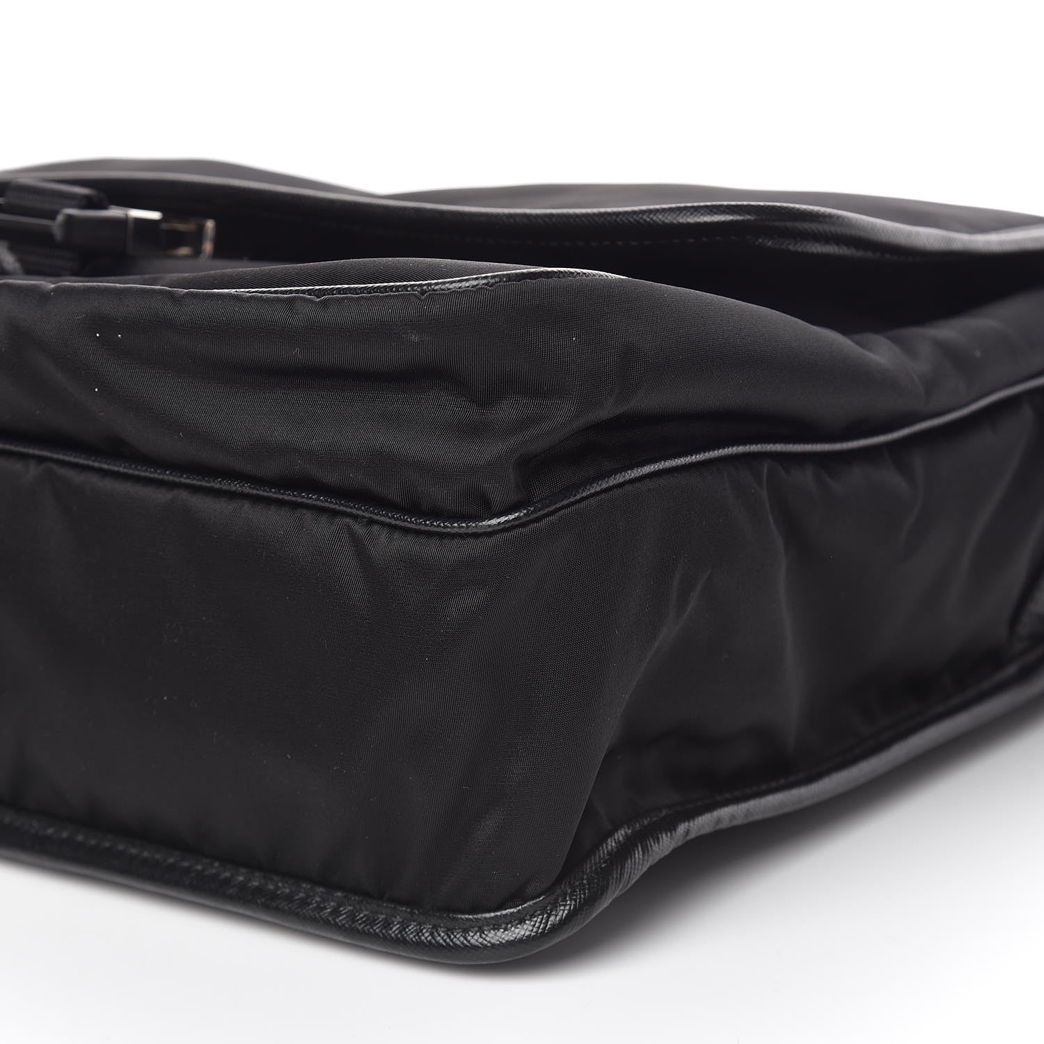Prada Tessuto Nylon Saffiano Messenger Satchel Black 6 of 11